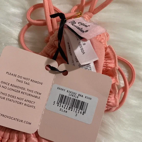 Agent Provocateur Berry Coral Bikini Top AP3 Medium NWT - Picture 10 of 10